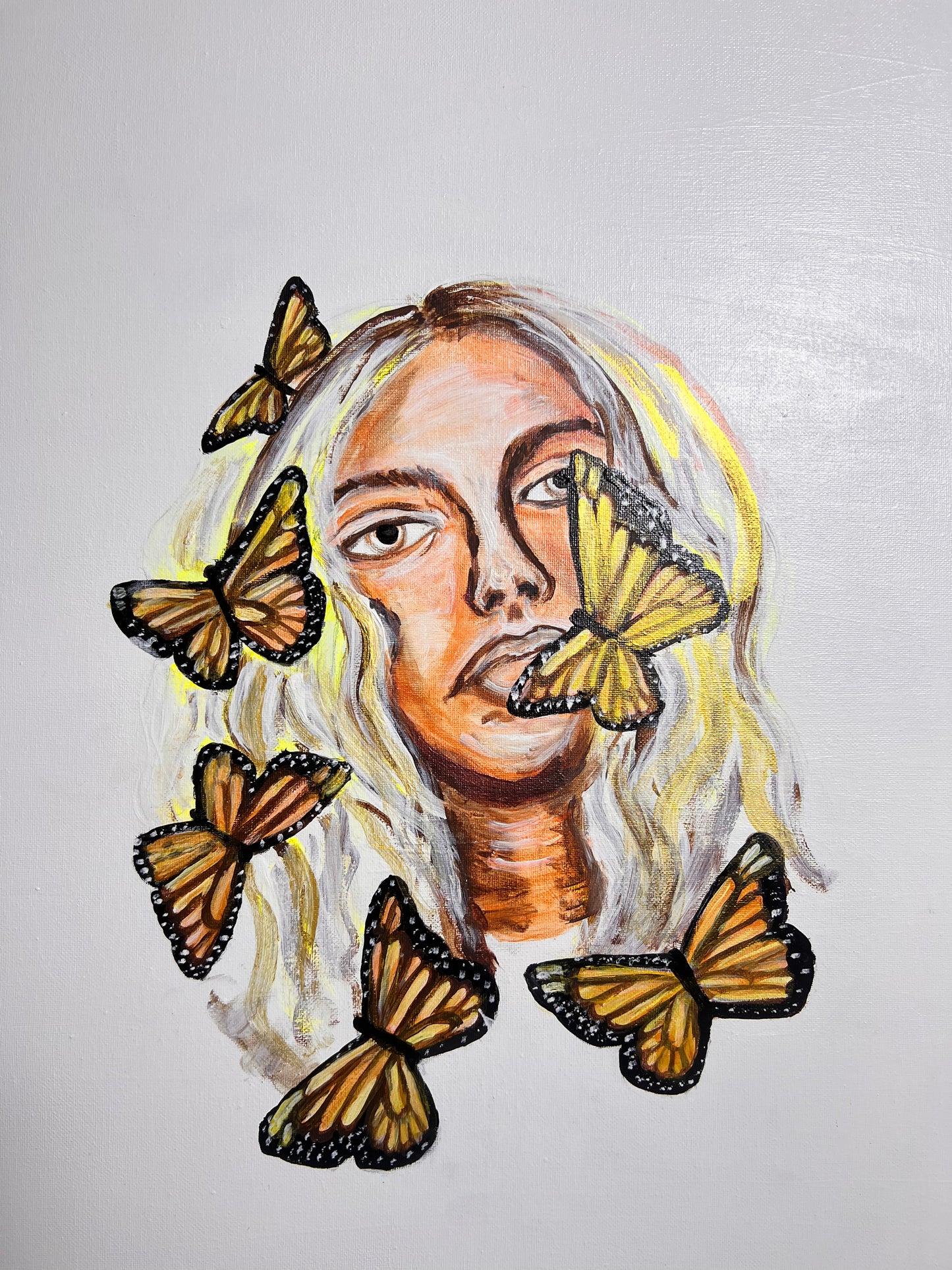 Orange Monarch Butterfly Lady Print
